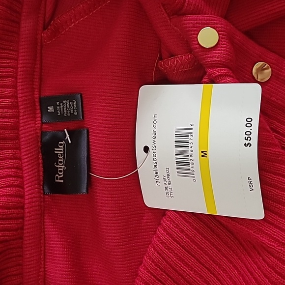 NWT Rafaella red sweater with envelope neck size Medium - Picture 3 of 6